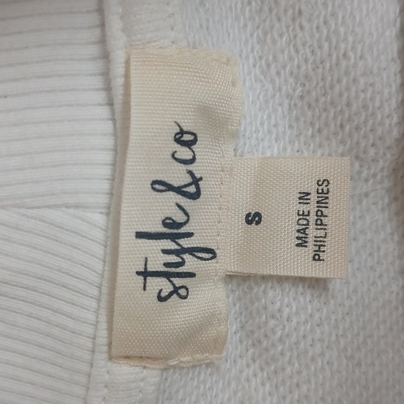 Style & Co Tie-Dye Mock-Neck Sweatshirt, Blue/Black Combo - Picture 9 of 11